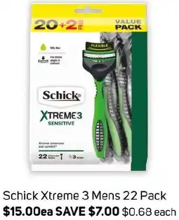 Foodland Schick Xtreme 3 Mens 22 Pack offer