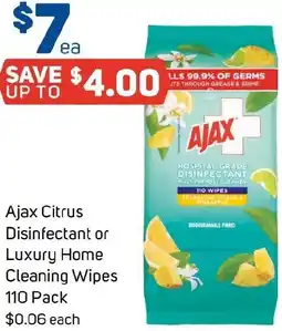 Foodland Ajax Citrus Disinfectant or Luxury Home Cleaning Wipes offer