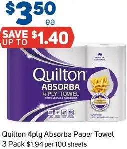 Foodland Quilton 4ply Absorba Paper Towel offer