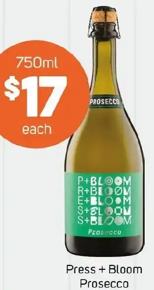 Foodland Press+Bloom Prosecco offer