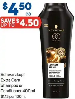 Foodland Schwarzkopf Extra Care Shampoo or Conditioner offer