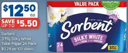 Foodland Sorbent 3 Ply Silky White Toilet Paper offer