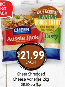 Spudshed Cheer Shredded Cheese Varieties offer