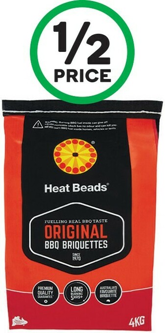 Woolworths Heat Beads BBQ Briquettes 4 kg offer