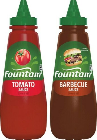 Woolworths Fountain Tomato or Barbecue Sauce 500ml offer
