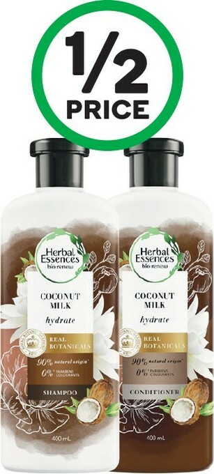 Woolworths Herbal Essences Bio:Renew Shampoo or Conditioner 400ml offer