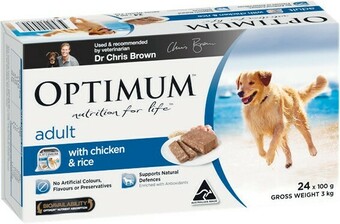 Woolworths Optimum Wet Dog Food Pk 24 x 100g offer
