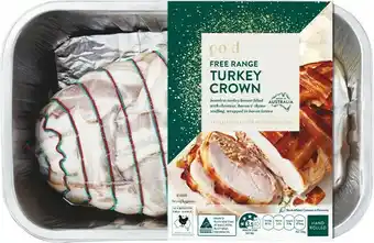 Woolworths Gold Free Range Turkey Crown with Chestnut, Bacon & Thyme Stuffing – From the Meat Dept offer