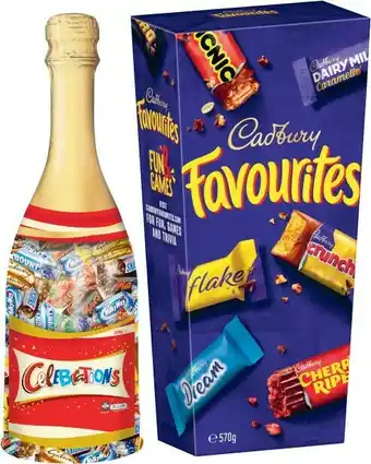 Coles Cadbury Favourites 570g or Mars Celebrations Bottle 320g offer