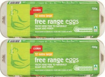 Coles Australian Free Range Eggs 12 Pack 700g