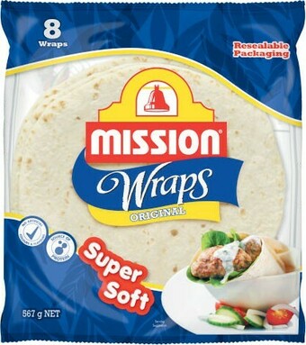 Coles Mission Wraps 8 Pack 567g offer