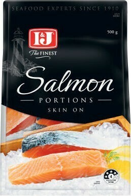 Coles I&J Salmon Skin Off or On 500g offer
