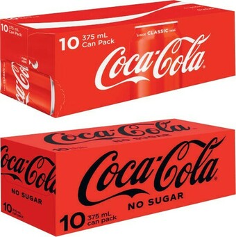 Coles Coca-Cola Soft Drink 10x375mL offer