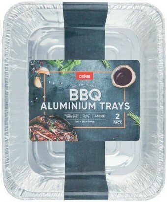 Coles Coles BBQ Aluminium Large Trays 2 Pack offer