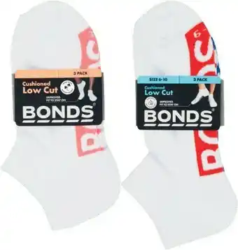 Coles Bonds Cushioned Low Cut Socks 3 Pack offer