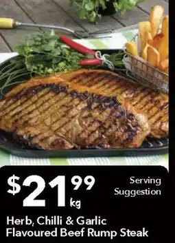 Ritchies Herb, Chilli & Garlic Flavoured Beef Rump Steak offer