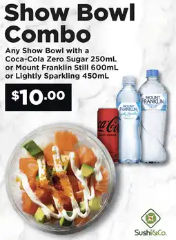 Any Show Bowl with a Coca-Cola Zero Sugar or Mount Franklin Stilll or Lightly Sparkling
