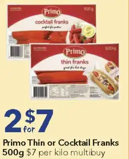 Ritchies Primo Thin or Cocktail Franks offer