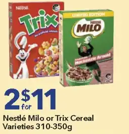 Ritchies Nestlé Milo or Trix Cereal offer