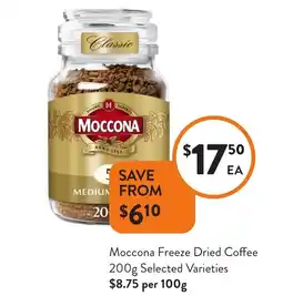 Foodworks Moccona Freeze Dried Coffee offer