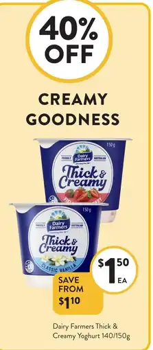 Foodworks Dairy Farmers Thick & Creamy Yoghurt offer