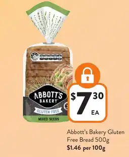 Foodworks Abbott's Bakery Gluten Free Bread offer