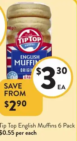 Foodworks Tip Top English Muffins offer