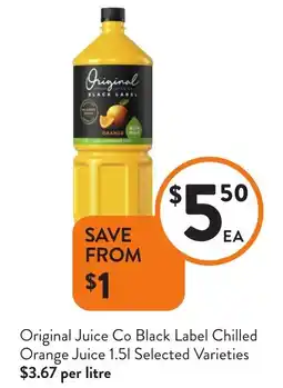 Foodworks Original Juice Co Black Label Chilled Orange Juice offer