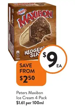 Foodworks Peters Maxibon Ice Cream offer