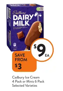 Foodworks Cadbury Ice Cream or Minis offer