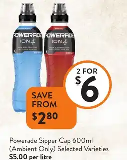 Foodworks Powerade Sipper Cap (Ambient Only) offer