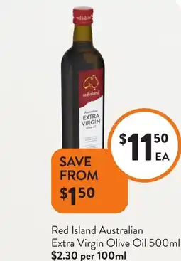 Foodworks Red Island Australian Extra Virgin Olive Oil offer