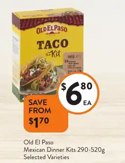 Foodworks Old El Paso Mexican Dinner Kits offer
