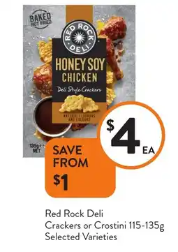 Foodworks Red Rock Deli Crackers or Crostini offer