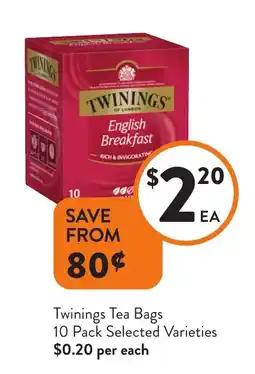 Foodworks Twinings Tea Bags offer