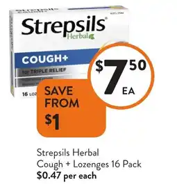 Foodworks Strepsils Herbal Cough + Lozenges offer