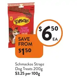 Foodworks Schmackos Strapz Dog Treats offer