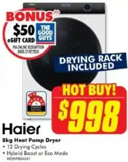 The Good Guys Haier Heat Pump Dryer offer