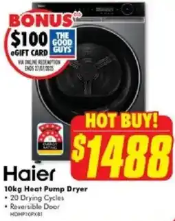 The Good Guys Haier Heat Pump Dryer offer