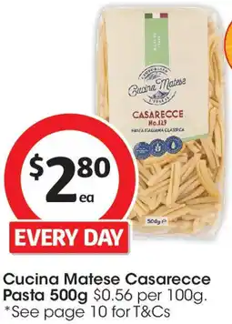 Coles Cucina Matese Casarecce Pasta offer