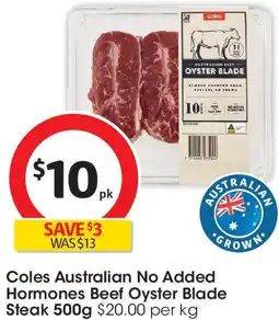 Coles Coles Australian Beef Oyster Blade Steak offer