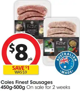 Coles Coles Finest Sausages offer