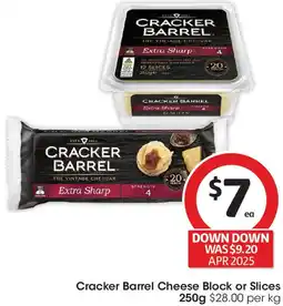 Coles Cracker Barrel Cheese Block or Slices offer