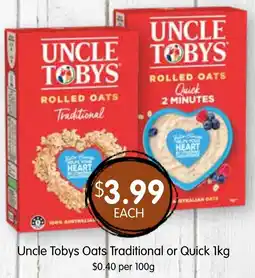 Spudshed Uncle Tobys Oats Traditional or Quick offer