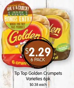 Spudshed Tip Top Golden Crumpets offer