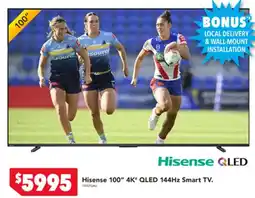 Harvey Norman Hisense 100" 4K* QLED 144Hz Smart TV offer