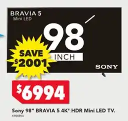 Harvey Norman Sony 98" BRAVIA 5 4K* HDR Mini LED TV offer