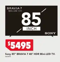 Harvey Norman Sony 85" BRAVIA 7 4K* HDR Mini-LED TV offer