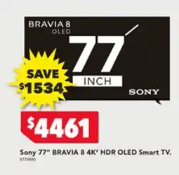 Harvey Norman Sony 77" BRAVIA 8 4K* HDR OLED Smart TV offer