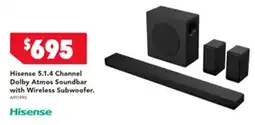 Harvey Norman Hisense 5.1.4 Channel Dolby Atmos Soundbar offer